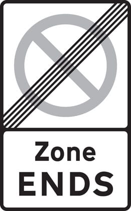 End of controlled parking zone - Image 1