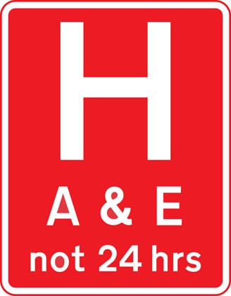 Hospital ahead with Accident and Emergency facilities - Image 1