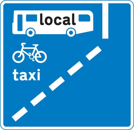 With-flow bus lane ahead which pedal cycles and taxis may also use - Image 1