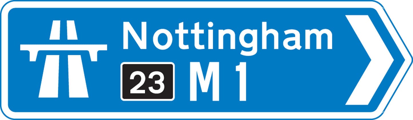 At a junction leading directly into a motorway (junction number may be shown on a black background) - Image 1