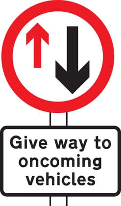 Give priority to vehicles from opposite direction - Image 1