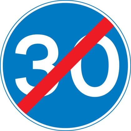 End of minimum speed - Image 1
