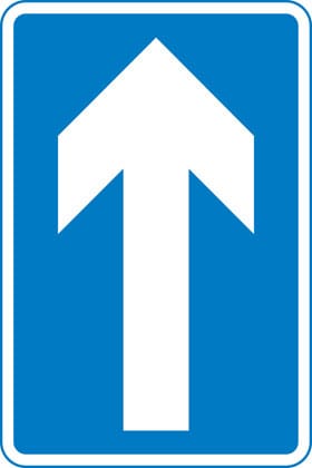 One-way traffic (note: compare circular ‘Ahead only’ sign) - Image 1