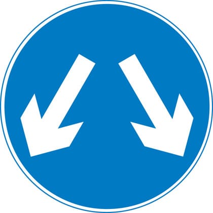 Vehicles may pass either side to reach same destination - Image 1