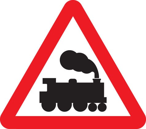 Level crossing without barrier or gate ahead - Image 1
